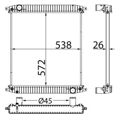 Motorradiator ((en) without frame) past: IVECO EUROCARGO I-III, EUROFIRE II 8060.25R.4200LTC-F4AE3681C 01.91-09.15
