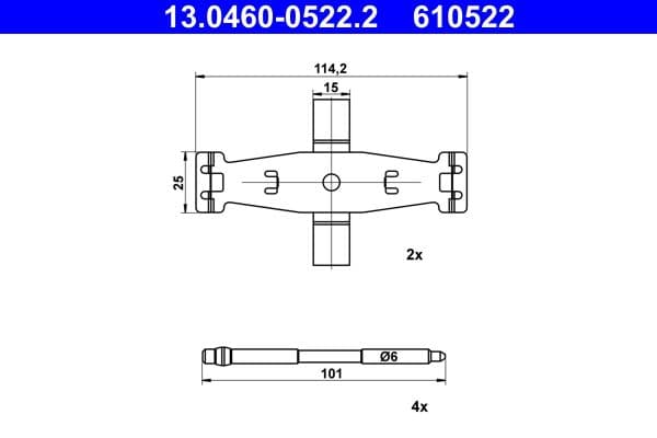 Remblok montagekit achter past: MERCEDES C (A205), C (C205), C (W205), C T-MODEL (S205), CLS (C257), E (A238), E (C238), E (W213), E ALL-TERRAIN (S213), E T-MODEL (S213) 1.5-3.0D 12.13-