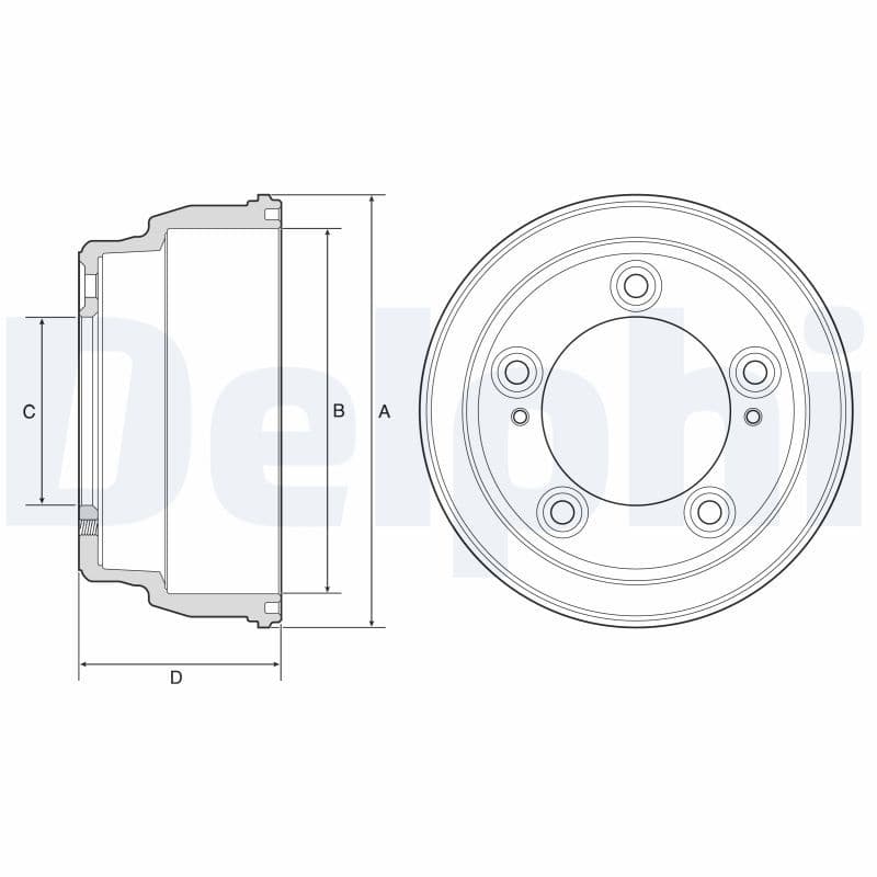 Brake drum Achter past: HYUNDAI H-1 CARGO, H-1 TRAVEL, H100 2.5D 11.06-