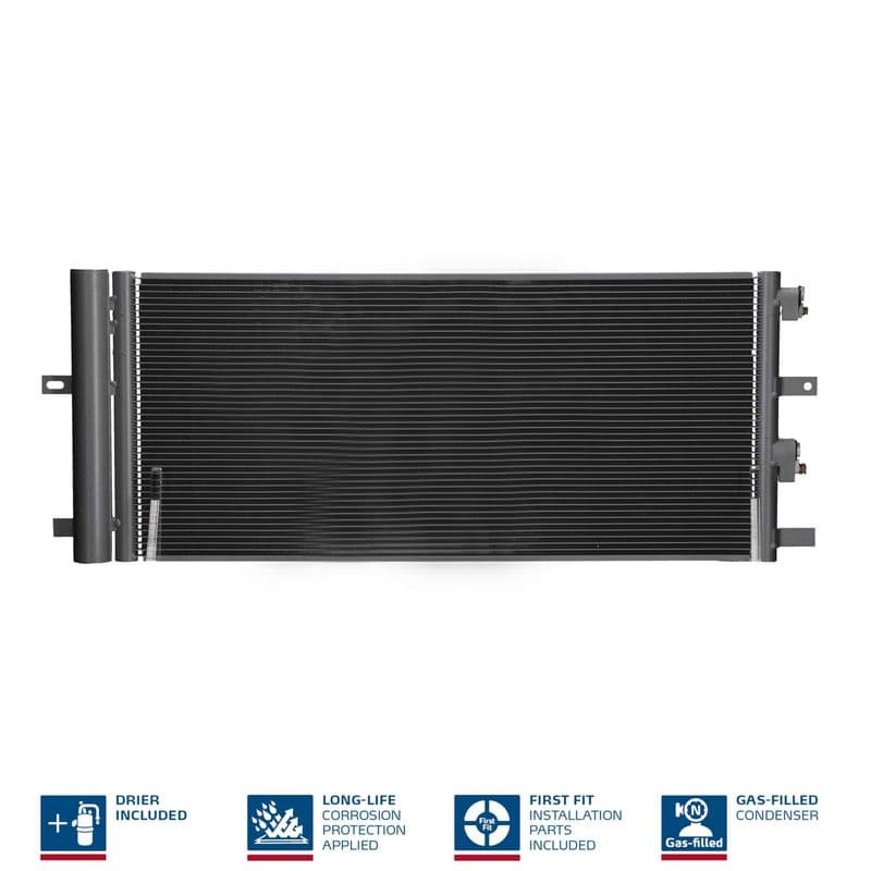 A/C condensator (met droger, (EN) additional fitting elements) past: FORD MONDEO V 1.0-2.5 09.12-
