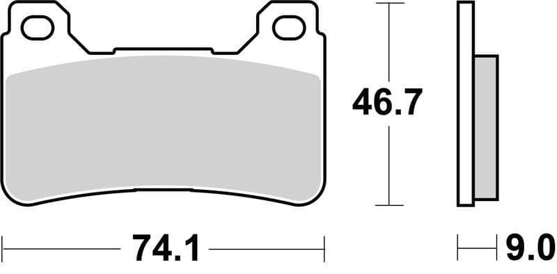 Brake pads Voor, beoogd gebruik: racing, materiaal: keramisch / koolstof-RC, 46,7x74,1x9mm past: HONDA CBR 600/1000 2004-2012