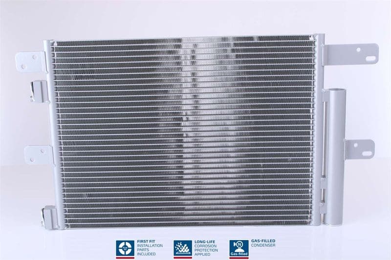 A/C condensator (met droger, (EN) additional fitting elements) past: IVECO EUROCARGO I-III, EUROCARGO IV, EUROCARGO V, EUROFIRE II, EUROFIRE III, EUROFIRE IV 3.9D-6.7D 09.00-