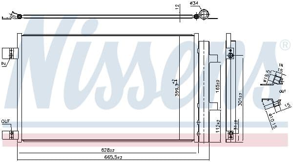 A/C condensator (met droger) past: MERCEDES CITAN TOURER (W420), CITAN/MINIVAN (W420), T (MPV)  NISSAN QASHQAI II  RENAULT ESPACE V, GRAND KANGOO III, GRAND SCENIC IV, KADJAR 1.3-2.0D 11.13-