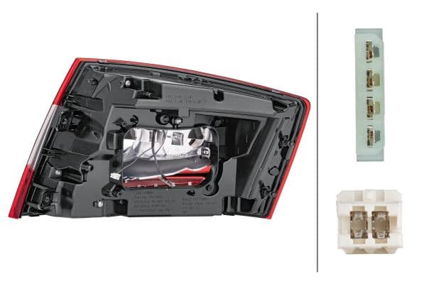 Achterlicht Links (LED/P21W, anti-fog licht, achteruitrijlicht) past: SKODA OCTAVIA III 06.16-11.19