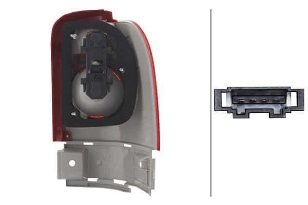 Achterlicht Links (extern, P21/5W/P21W, kleur van het glas red/transparant) past: VW SHARAN 7M 09.03-03.10