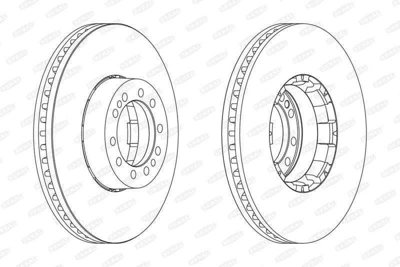 Brake disc achter/voor Links/Rechts (438mmx45mm) past: MAN SÜ  RVI AGORA, ARES, ILIADE, MAGNUM, MANAGER, PREMIUM 09.90-