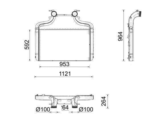 Toevoerluchtkoeler EURO 6 past: DAF CF MX-13303-MX-13390 05.13-