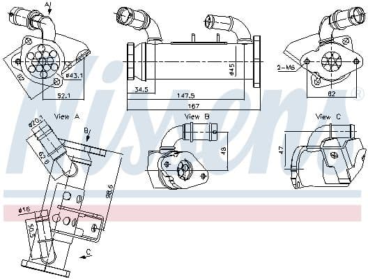 Uitlaatgassen radiator past: LAND ROVER RANGE ROVER III, RANGE ROVER SPORT I 3.6D 04.06-03.13