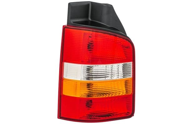Achterlicht Links (P21/4W/P21W, kleur indicator oranje, kleur van het glas red/transparant/wit, anti-fog licht, achteruitrijlicht) past: VW TRANSPORTER T5 2D 04.03-11.09
