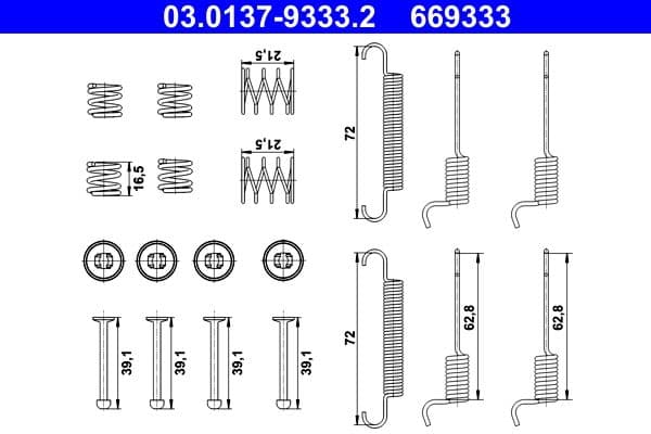 Accessory Kit, parking brake shoes