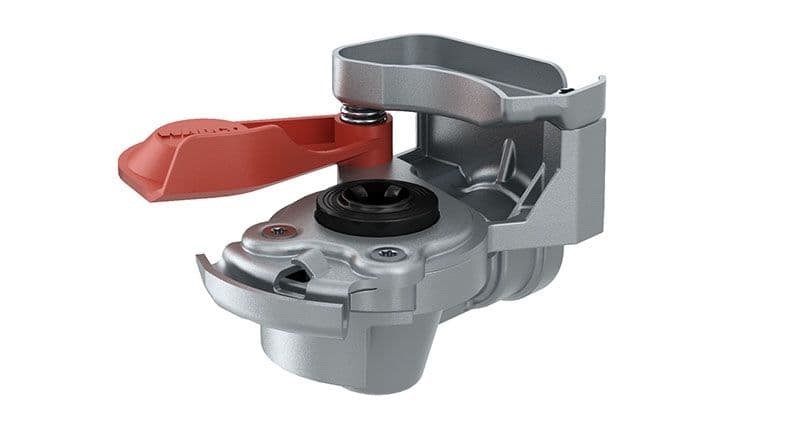 Pneumatische koppeling (door handle, draadmaat M16x1,5mm, kleur red, klep inbegrepen, toepassing trekker) past: DAF F 2500  IVECO EUROCARGO I-III, EUROTECH MT, EUROTRAKKER, M, MK, P/PA