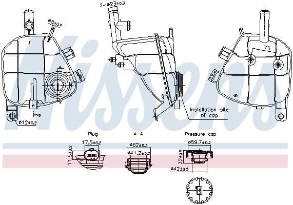 Koelvloeistof expansievat (met stekker, met niveausensor) past: MERCEDES GL (X164), M (W164), SLS AMG (C197), SLS AMG (R197) 02.05-