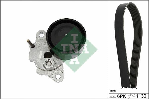 Multi-V-riemset met spanner past: AUDI A1, A3, A4 ALLROAD B8, A4 B8, A4 B9, A5, Q2, Q3, Q5, TT  SEAT ATECA, IBIZA IV SC, LEON, LEON SC, LEON ST  SKODA KAROQ, KODIAQ I, OCTAVIA III 1.8/2.0 10.07-