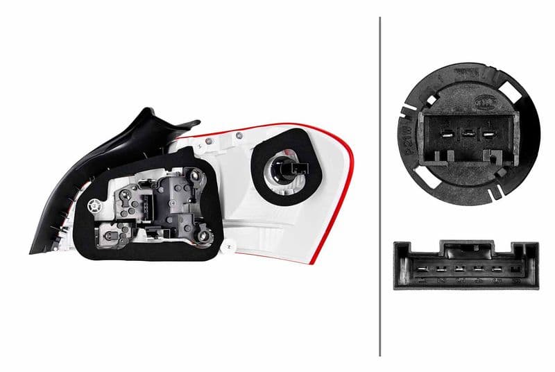 Achterlicht Links (H21W/P21W/W16W, kleur van het glas red/wit, anti-fog licht, achteruitrijlicht) past: BMW 1 E82, E88 Beker / Cabriolet 03.07-12.13