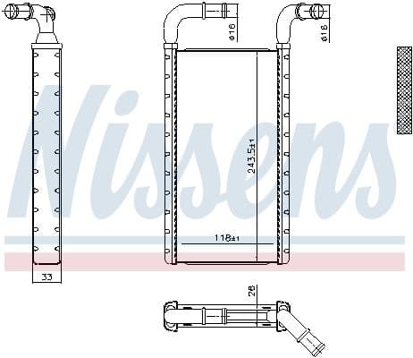 Verwarming (118x244x26mm) past: SCANIA G II, L, P II, R II, S DC07.108-OC13.101 09.16-