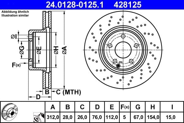 Brake disc Voor Links/Rechts past: MERCEDES S (C215), S (W220, V220) 2.8-5.0 10.98-03.06