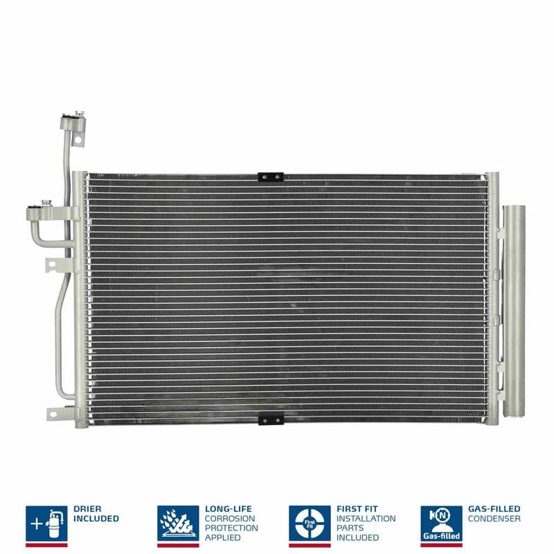 A/C condensator (met droger, (EN) additional fitting elements) past: CHEVROLET CAPTIVA  OPEL ANTARA A 2.0D/2.2D 08.06-