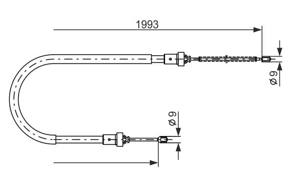Handremkabel Links/Rechts (1993mm/1770mm) past: DACIA LOGAN, LOGAN EXPRESS, LOGAN MCV  LADA LARGUS  TOYOTA RUSH 1.4-1.6LPG 03.06-