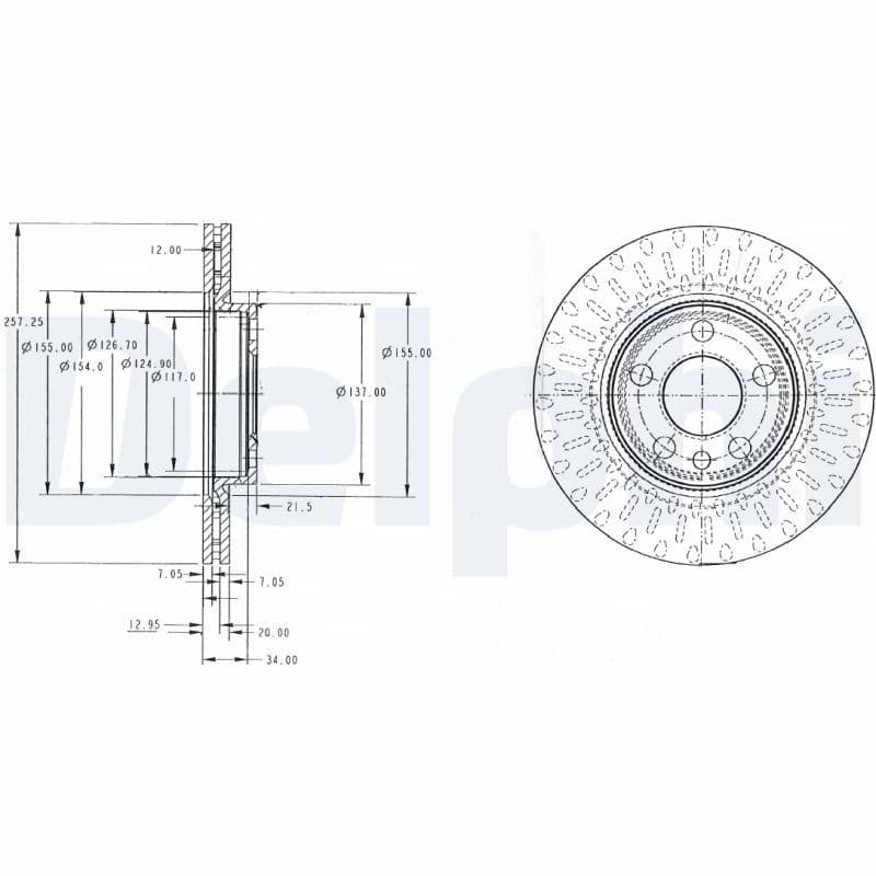 Remschijf set (2 stuks) Voor Links/Rechts past: CITROEN EVASION, JUMPY I  FIAT SCUDO, ULYSSE  PEUGEOT 806, EXPERT 1.6-2.1D 06.94-12.06
