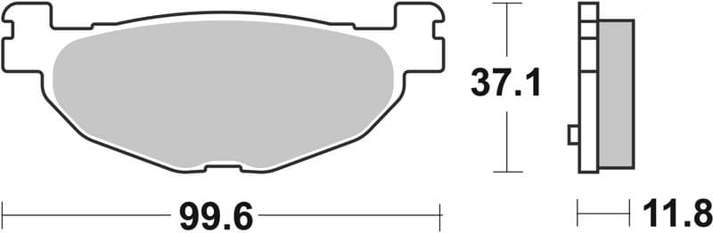 Brake pads Achter, beoogd gebruik: scooters, materiaal: sinter-XS, 37,1x96,6x11,8mm past: YAMAHA YP 400 2005-2007