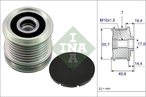 Dynamo poelie past: MERCEDES C (CL203), C T-MODEL (S203), C T-MODEL (S204), C (W203), C (W204), CLC (CL203), CLK (A209), CLK (C209), E T-MODEL (S212), E (W212), SLK (R171) 1.6-1.8LPG 05.02-12.18