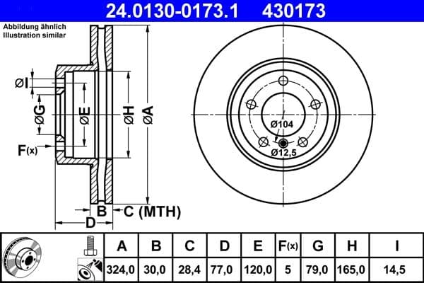 Brake disc Voor Links/Rechts past: BMW 5 (E60), 5 (E61), 6 (E63), 6 (E64)  RENAULT SCENIC II 1.9D-3.0D 12.01-12.10