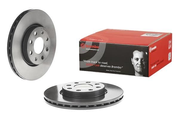 Brake disc Voor Links/Rechts past: ABARTH PUNTO  FIAT DOBLO, GRANDE PUNTO, PUNTO, PUNTO EVO, STILO  LANCIA YPSILON  OPEL ADAM, CORSA D, CORSA E 0.9-1.9D 10.01-