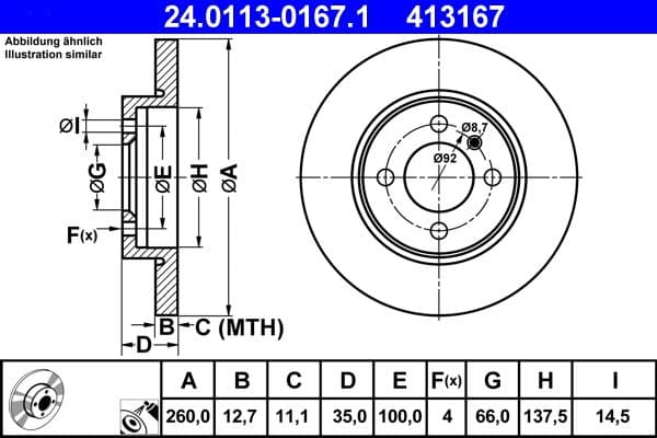 Brake disc Voor Links/Rechts past: BMW 3 (E30) 1.6/1.8 09.82-12.91