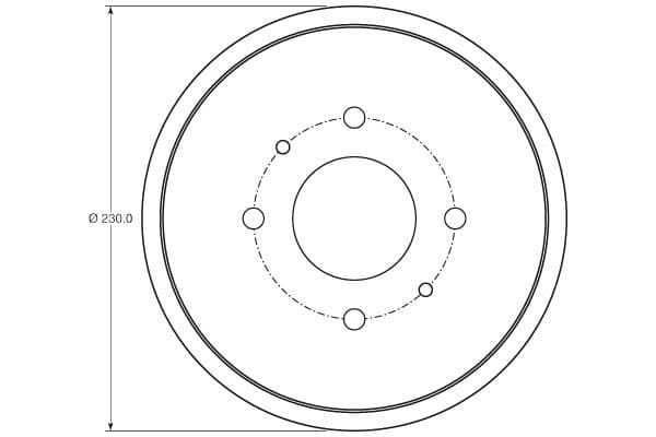 Brake drum Achter past: MITSUBISHI COLT, COLT VI  SMART FORFOUR 1.1-1.5D 01.04-06.12