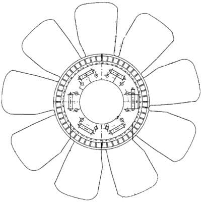 Radiator plezier (diameter 560mm, aantal bladen 9) past: FENDT 800, 900 BF6M2013C-D0836LE504