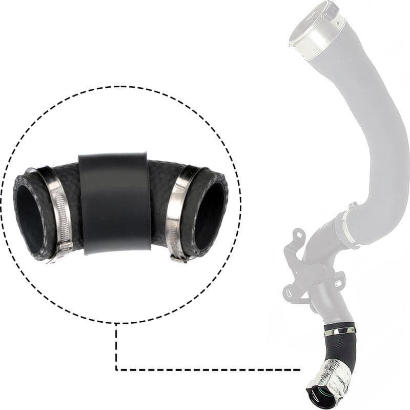 Intercooler slang (diameter 52mm, lengte 150mm, zwart, kort) past: DACIA DUSTER  RENAULT CAPTUR I, CLIO IV 0.9/0.9LPG/1.2 11.12-