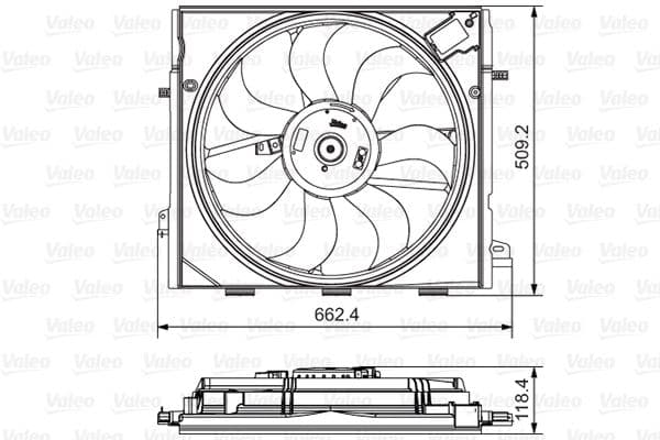 Radiatorventilator (met huisvesting) past: RENAULT ESPACE V 1.6/1.6D/1.8 02.15-03.23