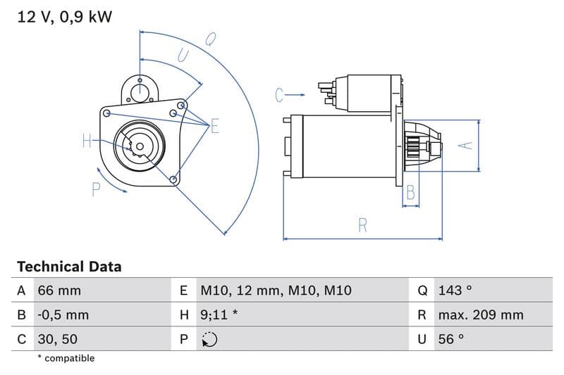 Starter (12V, 0,9kW, gereviseerd) past: RENAULT AVANTIME, CLIO II, CLIO III, ESPACE III, ESPACE IV, GRAND SCENIC II, LAGUNA, LAGUNA I, LAGUNA II, LAGUNA III, MEGANE I, MEGANE I CLASSIC 1.8/2.0 04.98-