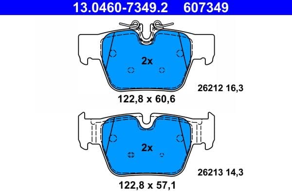 Remblokken set Achter , past: BMW 1 (F40), 2 GRAN COUPE (F44), X2 (F39)  MINI CLUBMAN (F54), COUNTRYMAN (F60) 1.5-2.0D 11.18-
