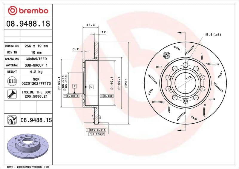 Brake disc Achter past: AUDI A3  SEAT ALTEA, ALTEA XL, TOLEDO III  SKODA OCTAVIA I, OCTAVIA II, SUPERB II  VW CADDY III, GOLF PLUS V, GOLF V, GOLF VI, GOLF VII, JETTA III 1.2-3.6 09.00-08.20