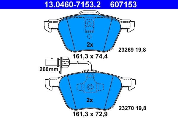 Remblokken set Voor , past: FORD GALAXY I  SEAT ALHAMBRA  VW CALIFORNIA T4 CAMPER, SHARAN, TRANSPORTER T4 1.8-2.8 07.90-03.10