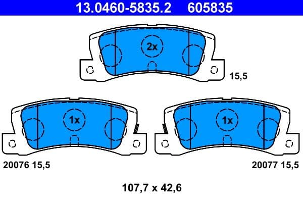 Remblokken set Achter , past: GEO STORM  LEXUS ES, RX  TOYOTA AVENSIS, CAMRY, CARINA E VI, CARINA V, CELICA, COROLLA, COROLLA FX, HARRIER, SOLARA 1.3-3.0 10.82-
