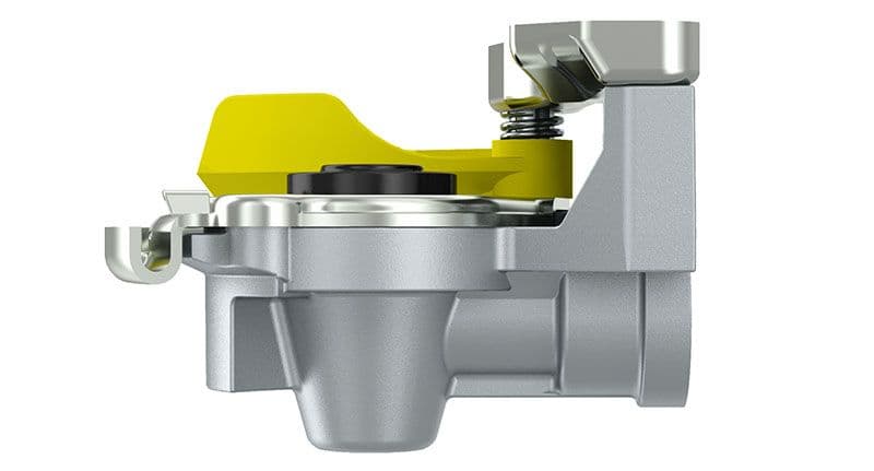 Pneumatische koppeling (door handle, draadmaat M16x1,5mm, kleur geel, klep inbegrepen, toepassing trekker) past: DAF F 2500  IVECO EUROCARGO I-III, EUROTECH MT, EUROTRAKKER, M, MK, P/PA