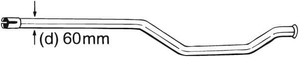 Uitlaatpijp (diameter:60mm) past: CITROEN XANTIA 2.0D 02.99-04.03