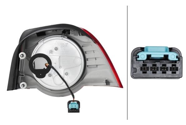 Achterlicht Links (extern, LED, kleur van het glas red/transparant) past: VW EOS 03.06-01.11