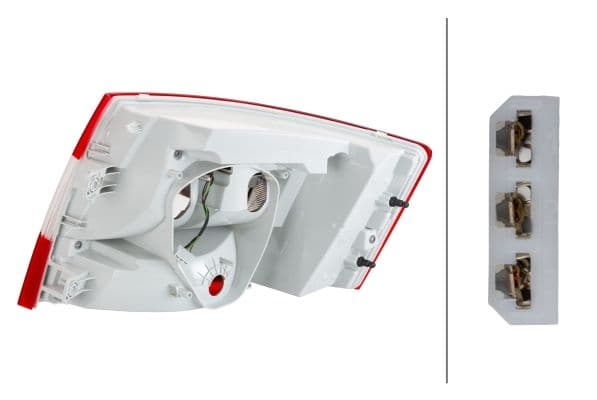 Achterlicht Links (H21W/LED/P21W, kleur indicator wit, anti-fog licht, achteruitrijlicht) past: SKODA OCTAVIA III 06.16-11.19