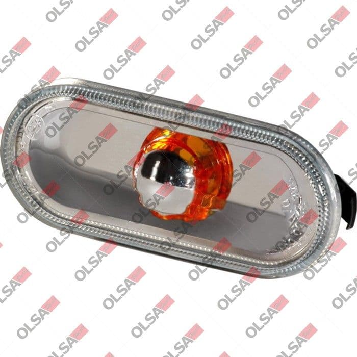 Controlelampje, zijkant Links/Rechts (wit, met een oranje inzetstuk) past: FORD GALAXY WGR  SEAT ALHAMBRA 7M, AROSA, CORDOBA 6L, IBIZA III 6L, LEON 1M, MII, TOLEDO II 1M  SKODA CITIGO 08.96-09.17