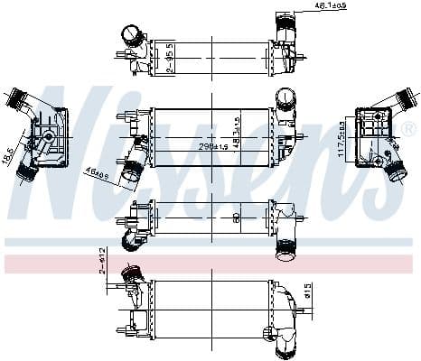 Toevoerluchtkoeler past: FORD FIESTA VII, PUMA, TOURNEO COURIER V769, TRANSIT COURIER V769 1.0/1.0ALK/1.0H 09.19-