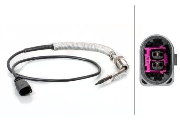 Uitlaatgastemperatuursensor (Voor turbo) past: SEAT CORDOBA, IBIZA III, IBIZA IV, IBIZA IV SC  SKODA FABIA II, ROOMSTER, ROOMSTER PRAKTIK  VW POLO IV 1.4D/1.9D 10.01-06.10