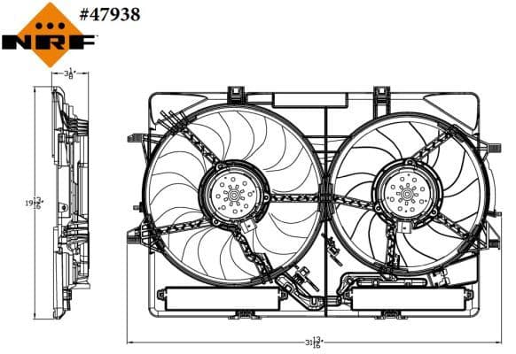 Radiatorventilator (met huisvesting) past: AUDI A4 ALLROAD B8, A4 B8, A5, A6 ALLROAD C7, A6 C7, A7, Q3, Q5  PORSCHE MACAN 1.4-3.2 06.07-
