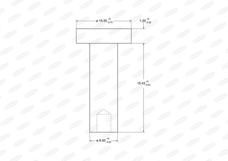 Rivet, drum brake lining