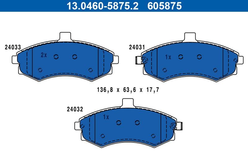 Remblokken set Voor , past: HYUNDAI ELANTRA III, MATRIX  KIA CERATO I 1.5D-2.0D 06.00-08.10