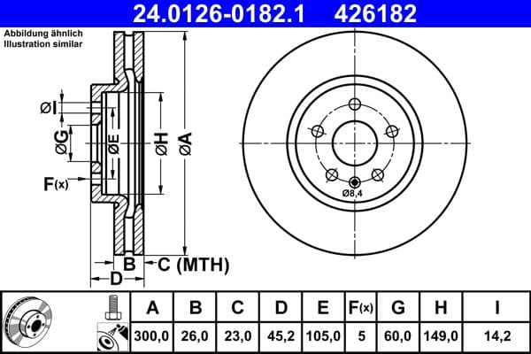 Brake disc Voor Links/Rechts past: BUICK ENCORE  CHEVROLET TRAX  OPEL MOKKA / MOKKA X 1.4-1.8 06.12-