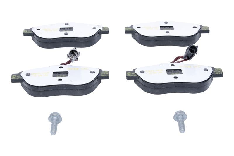 Remblokken set Voor (met remklauw geleidingsbouten), past: ABARTH 500 / 595 / 695, 500C / 595C / 695C  FIAT BRAVO, BRAVO II, GRANDE PUNTO, STILO  LANCIA DELTA III 1.3D-2.4 10.01-