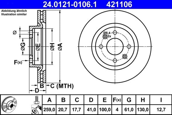 Brake disc Voor Links/Rechts past: DACIA LOGAN, LOGAN EXPRESS, LOGAN MCV, SANDERO  NISSAN KUBISTAR  RENAULT 19 I, 19 I CHAMADE, 19 II, 19 II CHAMADE, CLIO I, CLIO II, KANGOO 1.0-2.0 08.88-